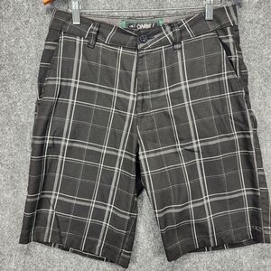 O'neill Sterling Shorts Mens Size 32 Black Gray Plaid Casual Chino Beach Surf
